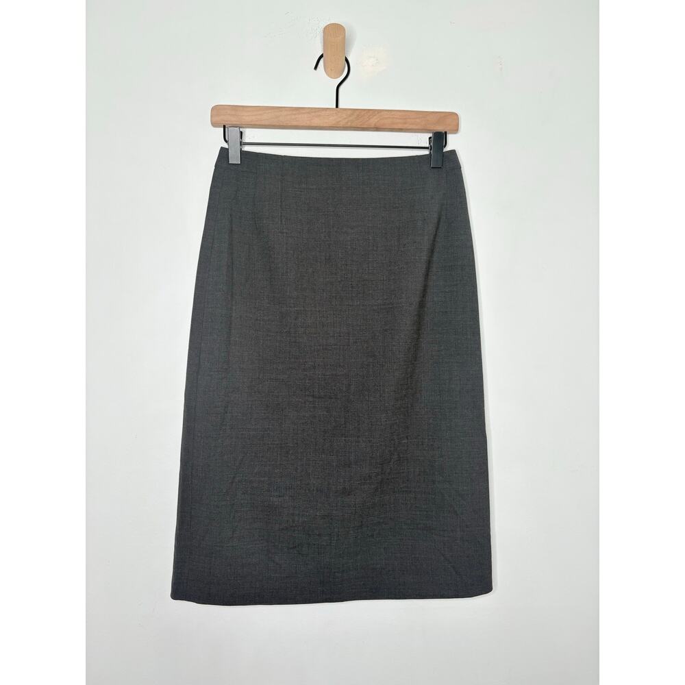 MM Lafleur The Cobble Hill Gray Wool Skirt Size 4 Melange Straight Pencil - Picture 4 of 12